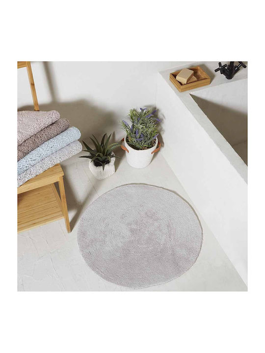 Round Bath Mat Fieldcrest Ultra Soft 60 Light Grey