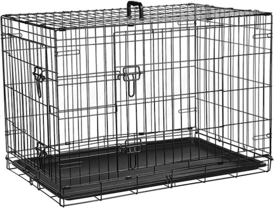 MrZoo Crate Wire Dog Cage XLarge with 2 Doors Black 107x68.5x75cm