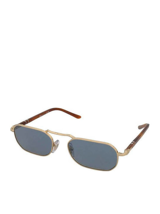 Persol Унисекс Слънчеви Очилa с Златен Метален Рамка и Сини Стъкла PO1020S 113256