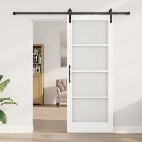 Vidaxl Συρόμενη Πόρτα Σετ Χαλκά 'orkdal' Λευκή 83x211 Cm