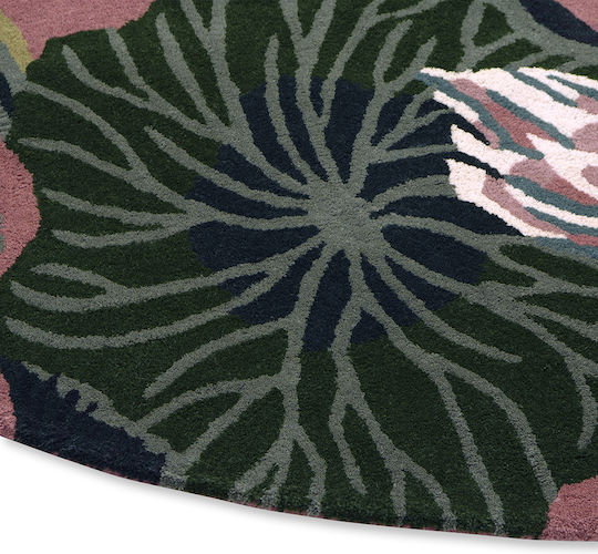 Covoare Living Waterlily 38602 Roz Pudră Wedgwood 150 Cm Rotund