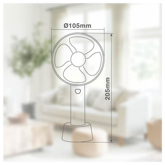 Handgeführter USB Ventilator 5W Weiß 596S84