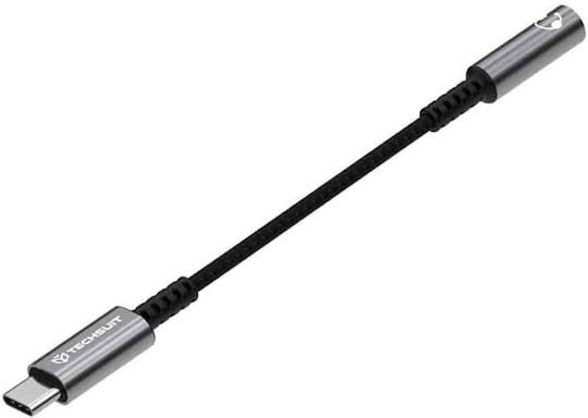 Techsuit Редовна USB 2.0 Кабел USB-C мъжки - 3,5 мм женски Сив 0.1м