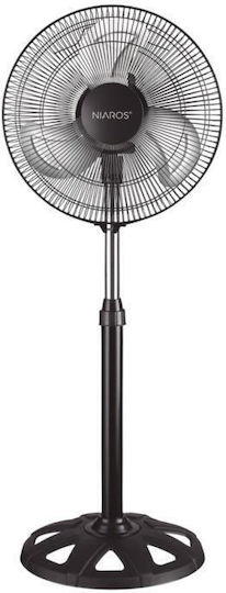 Niaros Vicari Ανεμιστήρας Ορθοστάτης 37W Διαμέτρου 34cm Μαύρος