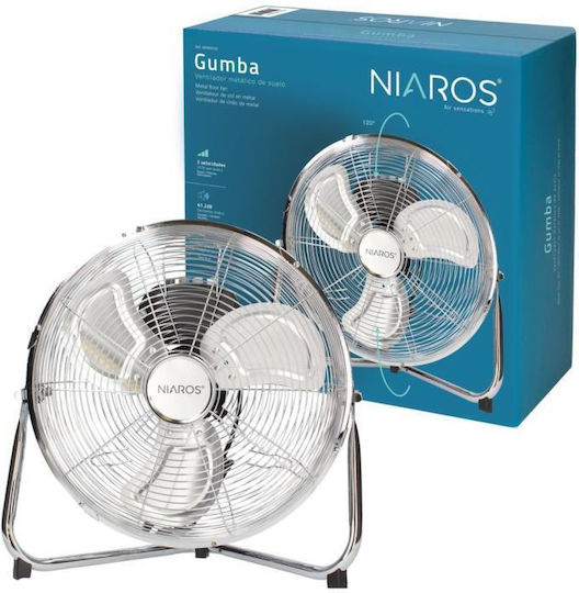 Niaros Gumba Floor Fan 70W Diameter 40cm Silver