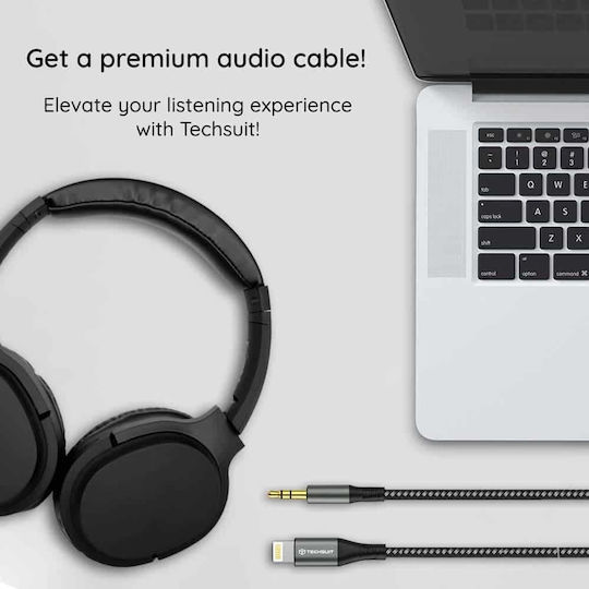 Techsuit USB-A to Lightning Cable Γκρι 1m