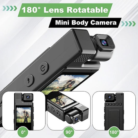 Mini Action Camera Full HD (1080p) with Screen 1.3" Black