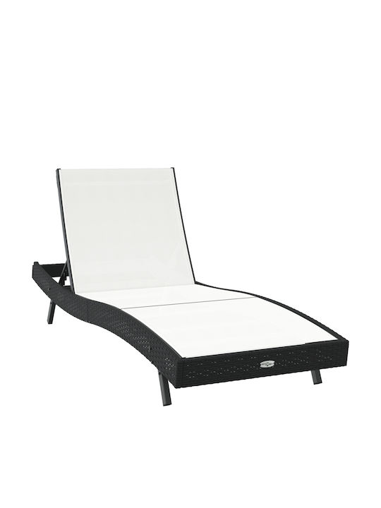 Градински и басейнови шезлонги Rattan Черна 70x198x82см
