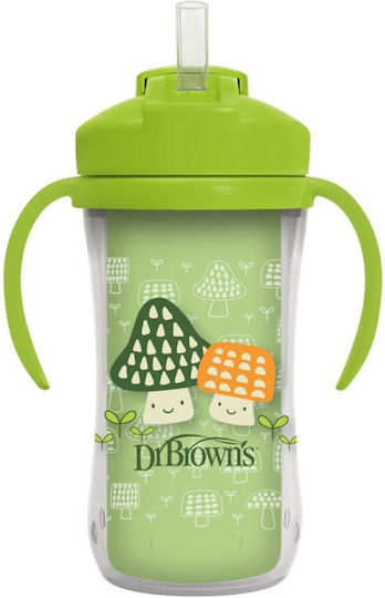 Dr. Brown's Baby Cup with Handles and Straw made of Plastic Green 300ml