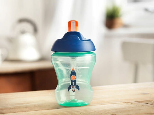 Tommee Tippee Baby Cup with Handles and Straw Easy Drink made of Plastic Blue 230ml for 7m+m+ 447155