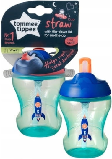 Tommee Tippee Baby Cup with Handles and Straw Easy Drink made of Plastic Blue 230ml for 7m+m+ 447155