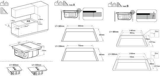 Bertazzoni Induction Cooktop Autonomous with Hood 83x51.5εκ.