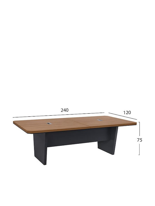 Meeting Table Supreme Wooden Honey Oak & Grey 240x120x75cm