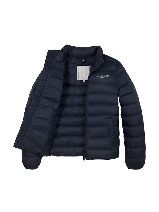 Essential Light Down Kids Casual Short Jacket Dark Night Navy