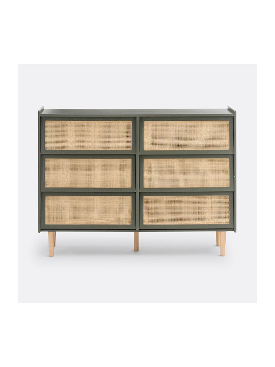 Chest of Drawers 6 Drawers Rattan