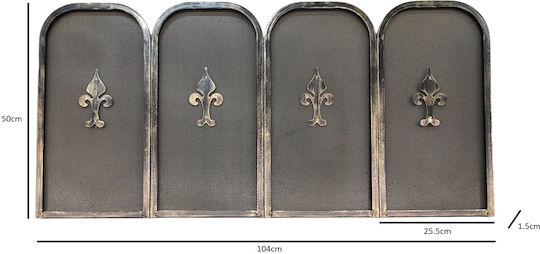 Fireplace Cover S-4fold 50x104cm Gold