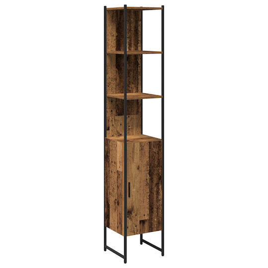 vidaXL Blat cu Lavoar, Oglindă & Coloană Old Wood