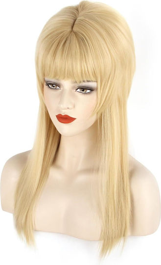 Fvcent Perucă Vintage Retro Stil Dreaptă Blondă Cu Breton Circumferință 50 Cm