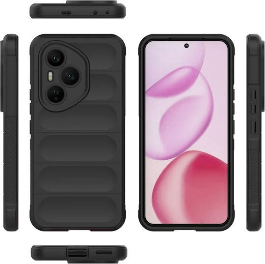 Techsuit Magic Umschlag Rückseite Silikon Schwarz (Honor 400 Pro)
