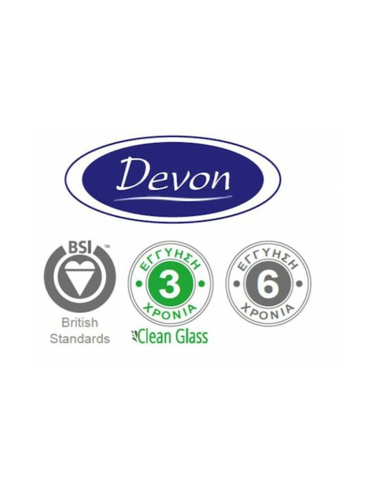 Devon Primus Plus Cr 13080 Offset Corner Entry Clean Glass Asymmetric Shower Cabin 2 Fixed & 2 Sliding Panels