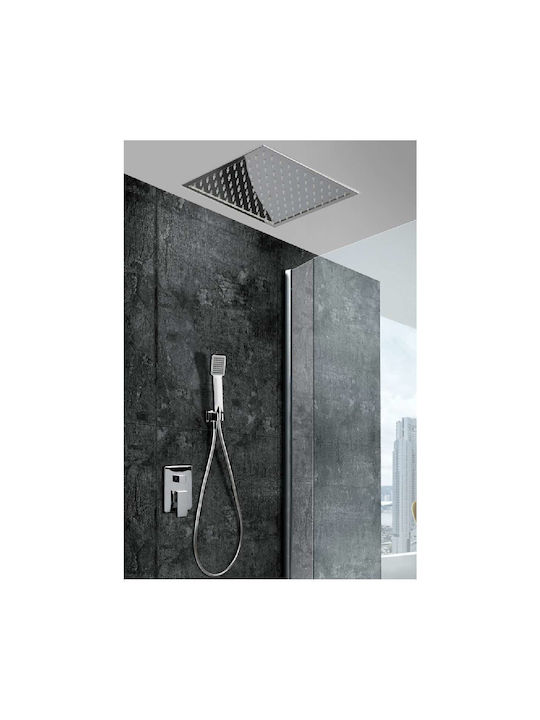 Excel Alma Aurora Built-in Set 2 Exits Mixer Hand Shower & Shower Head 30x30