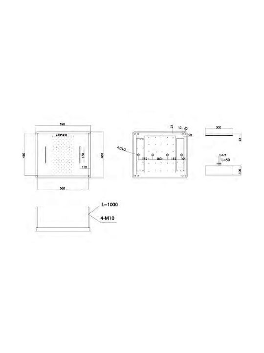 Excel Alina Built-In Set 4 Exit Mixer Telephone & Shower Head