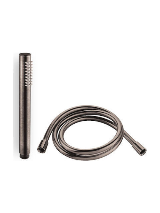 Built-in Set Mixer Overhead Shower Head Hand Shower Armando Vicario Slim 2 Exits Black Brushed