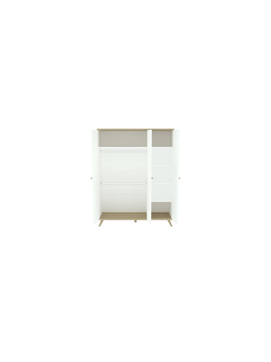 Three Door Wardrobe White 176x136.5x176cm