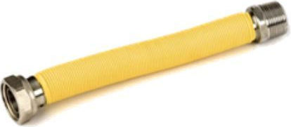Flexible 3/4'' 20-40cm Inox Gas Appliance Connection Yellow Coating Variable Length