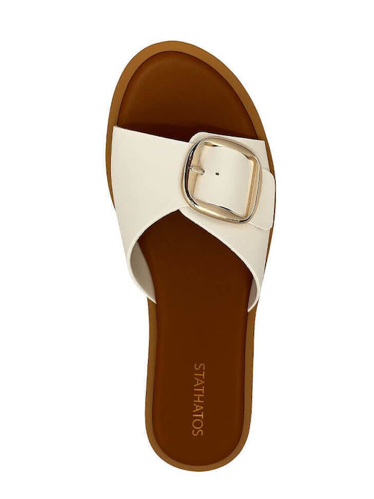 Women's Flat Sandals in White Color