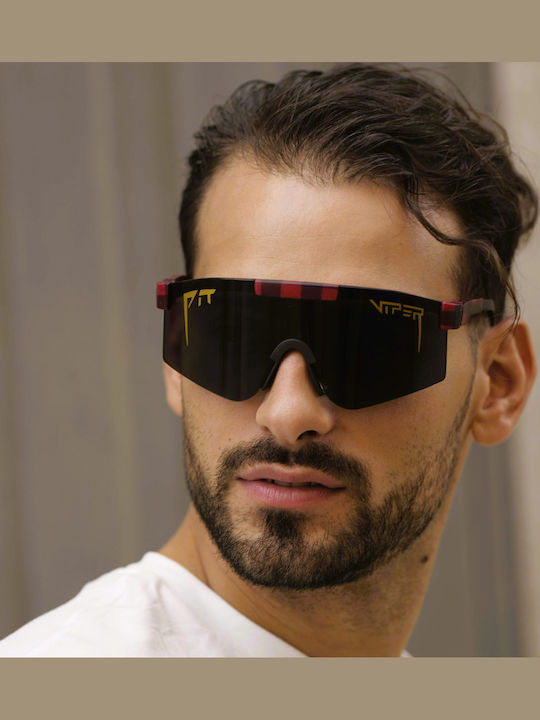 Black Red Unisex Γυαλιά Ηλίου με Μαύρο Σκελετό και Μαύρο Φακό HS3001