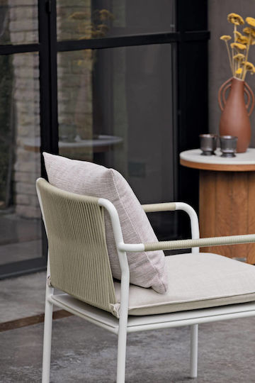 Gartenstühle Air Außengelände Grau Aluminium Grau Seil 70x67x77cm Atmosphera