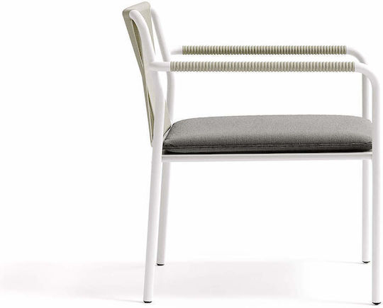 Gartenstühle Air Außengelände Grau Aluminium Grau Seil 70x67x77cm Atmosphera