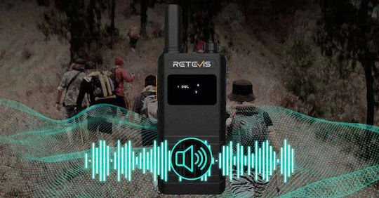 Retevis B63s + 2x G-hook Earpiece C9239a Walkie Talkie 0.5W με Μονόχρωμη Οθόνη Σε Διάφανο Χρώμα