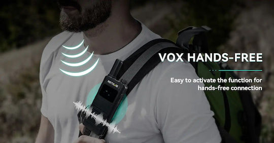Retevis B63s + 2x G-hook Earpiece C9239a Walkie Talkie 0.5W με Μονόχρωμη Οθόνη Σε Διάφανο Χρώμα
