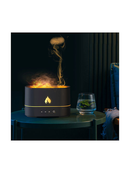 Система за Ароматерапия Флам Flame Aroma Diffuser Овлажнител Черен