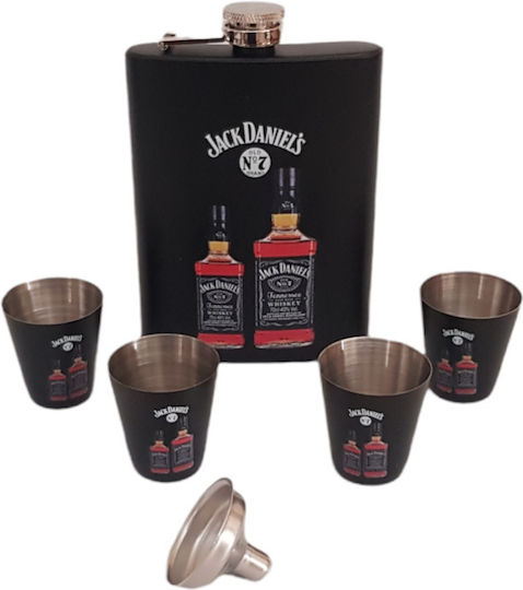 Set Flask Jack Daniel's Oțel Inoxidabil 8oz