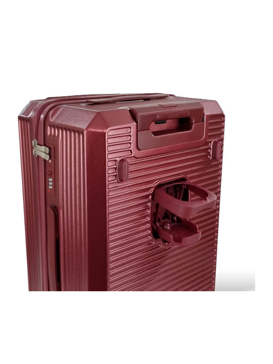 Modern Design – Medium Suitcase Forecast C879 Tsa Usb & 4 Wheels 65cm Burgundy
