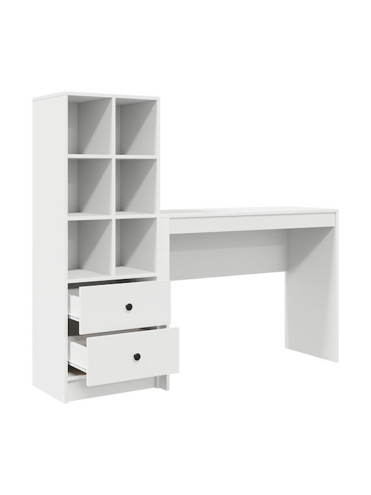 Birou pentru copii cu Bibliotecă Alb 100x40x76cm