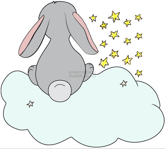 Kinder Wandsticker Kinder Hasenbaby Im Sternen Stick765