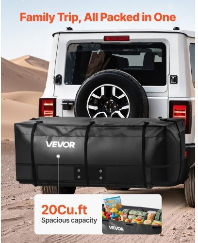 Vevor Hitch Cargo Carrier Bag 59.84 X 23.9 X 24.02 In 20 Cu.ft 8 Straps