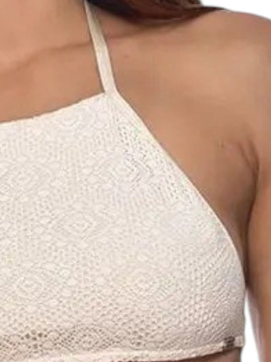 High Neck Bikini Top Ecru ELANSY Crochet M1N11