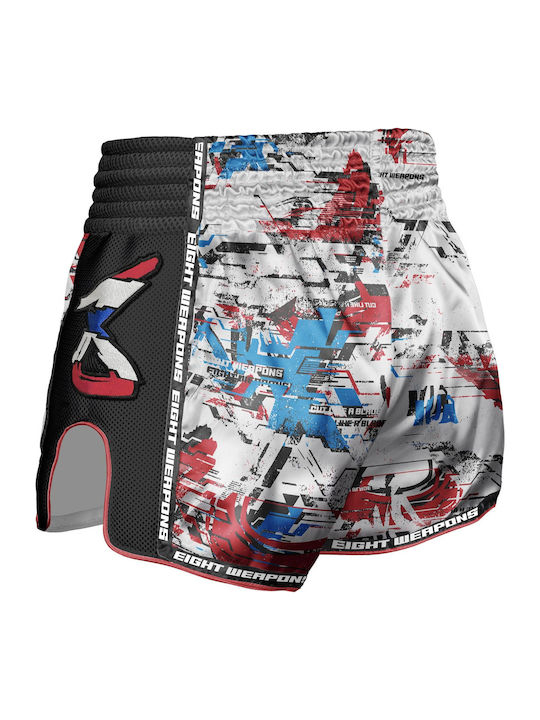 Muay Thai Boxing Shorts 8 Weapons Cut Like A Blade 2.0 White