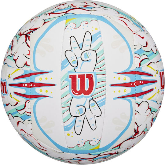 Beach Volley Ball Wilson Graffiti Peace White Blue Wv4008302xbof