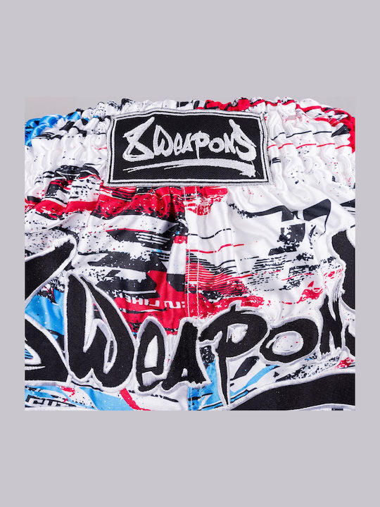 Muay Thai Boxershorts 8 Weapons Cut Like A Blade 2.0 Weiße