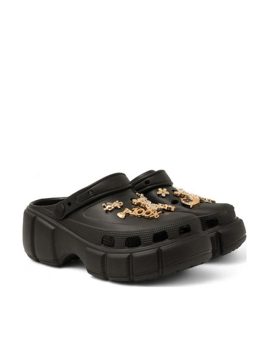Exe Damen Clogs Schwarz