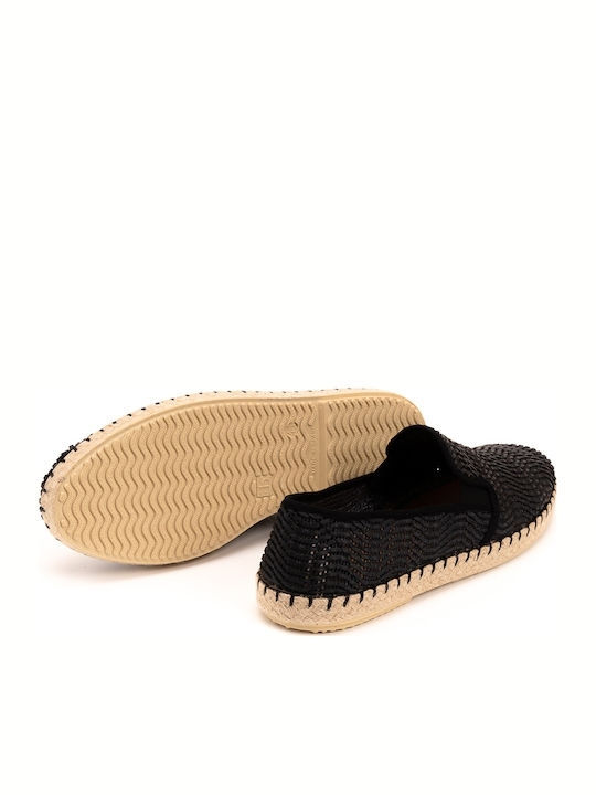 Din piele Espadrile pentru bărbați în culoarea Negru