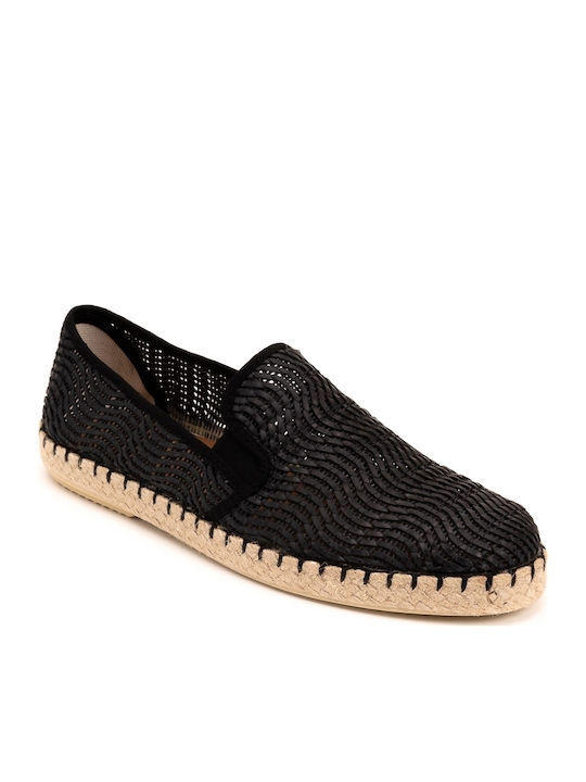 Din piele Espadrile pentru bărbați în culoarea Negru