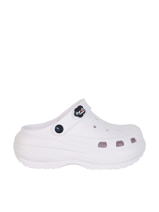 koniaris Women's Leather Anatomic Clogs White