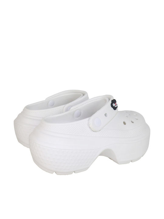 koniaris Women's Leather Anatomic Clogs White